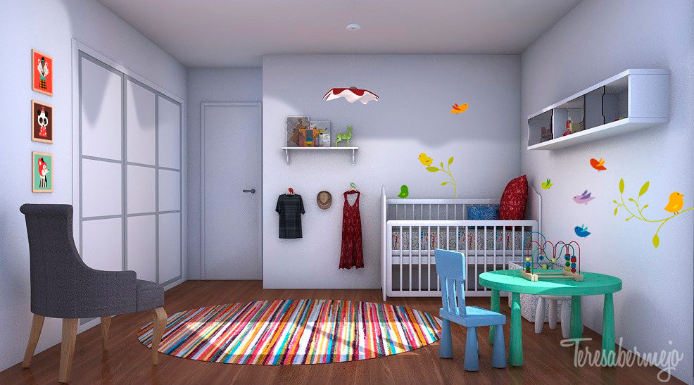 El nuevo piso de Christina y su familia , Diseñadora de Interiores, Decoradora y Home Stager Diseñadora de Interiores, Decoradora y Home Stager Scandinavian style nursery/kids room