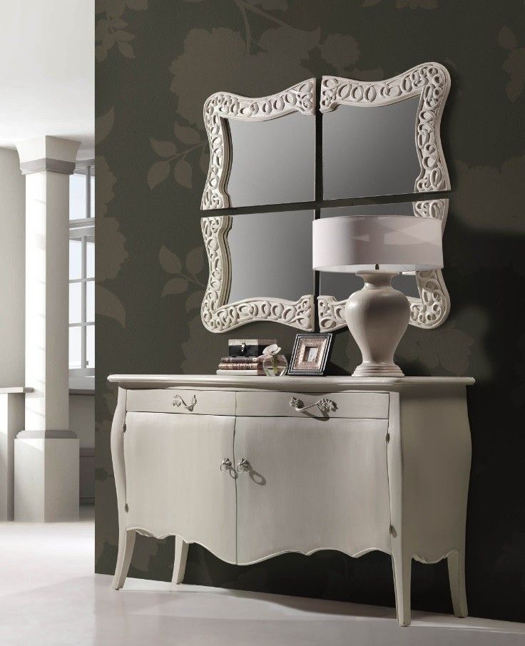 Espejo Vintage Blanco Nabil Ámbar Muebles Vestidores y placares de estilo clásico Espejos