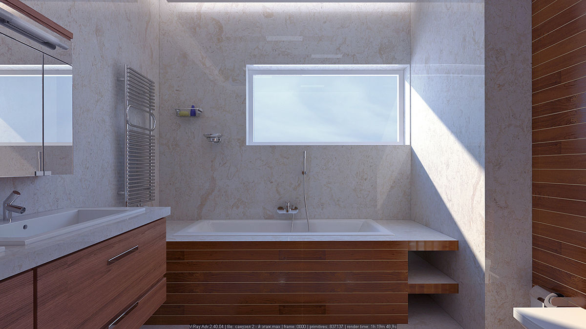 Интерьеры в стиле экоминимализма, Architoria 3D Architoria 3D Phòng tắm phong cách tối giản