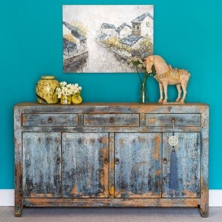 Grey Painted Distressed Dongbei Sideboard c.1930 homify Living room Lighting