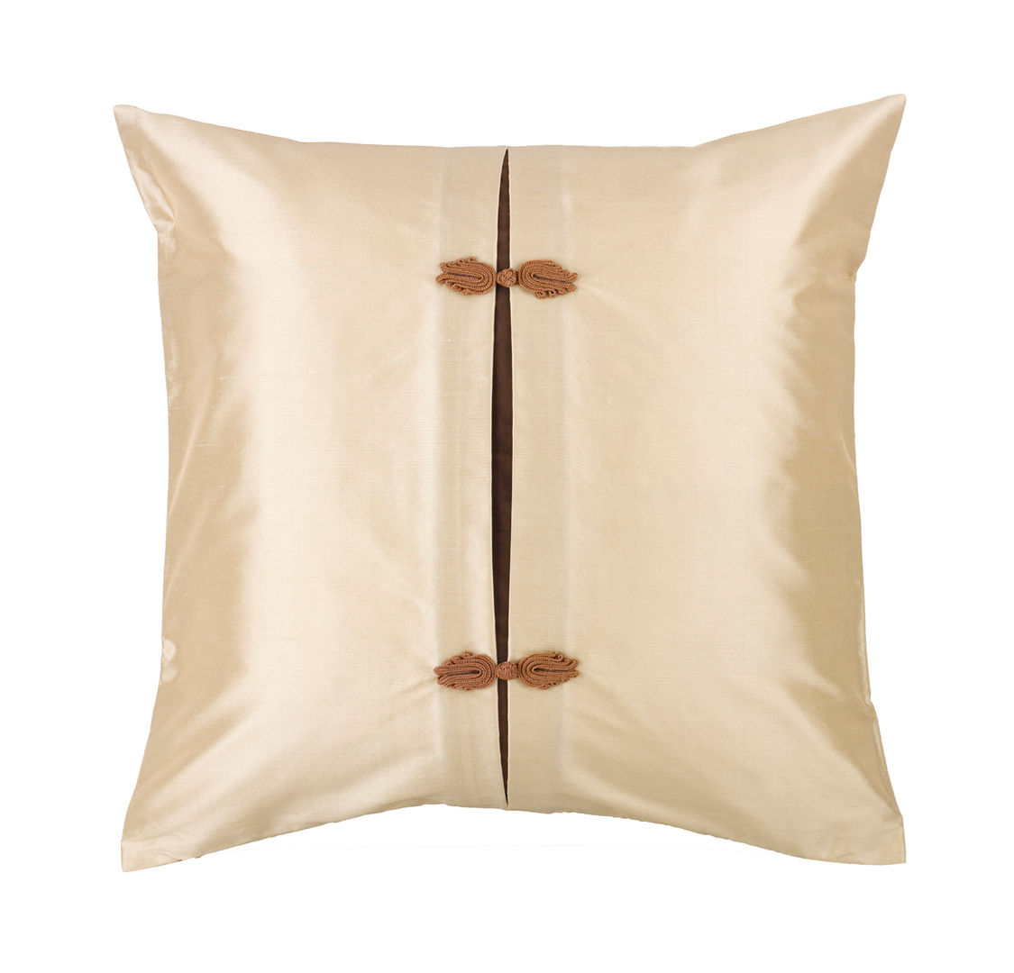 Asiatique Handmade Ivory Silk Cushion Le Cocon Soggiorno in stile asiatico Accessori & Decorazioni