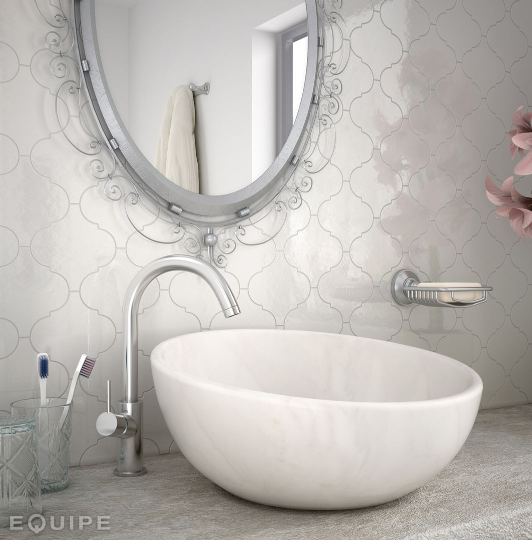 Scale Wall Tile, Equipe Ceramicas Equipe Ceramicas Mediterranean style bathrooms Ceramic