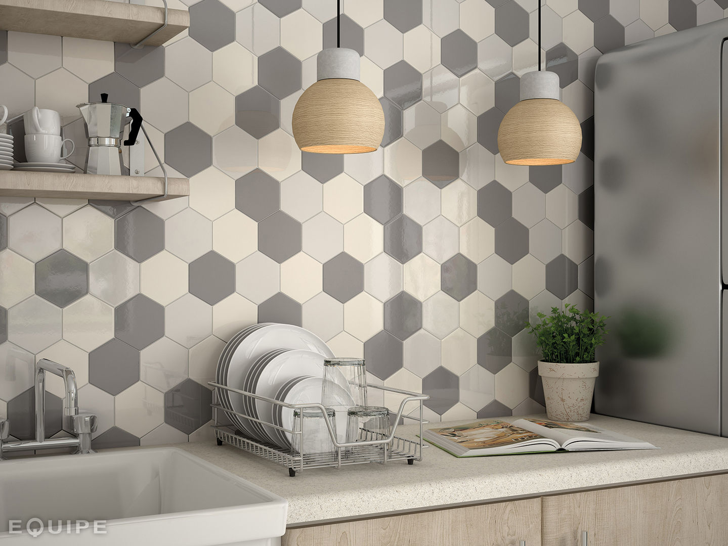 Scale Wall Tile, Equipe Ceramicas Equipe Ceramicas Modern kitchen Ceramic