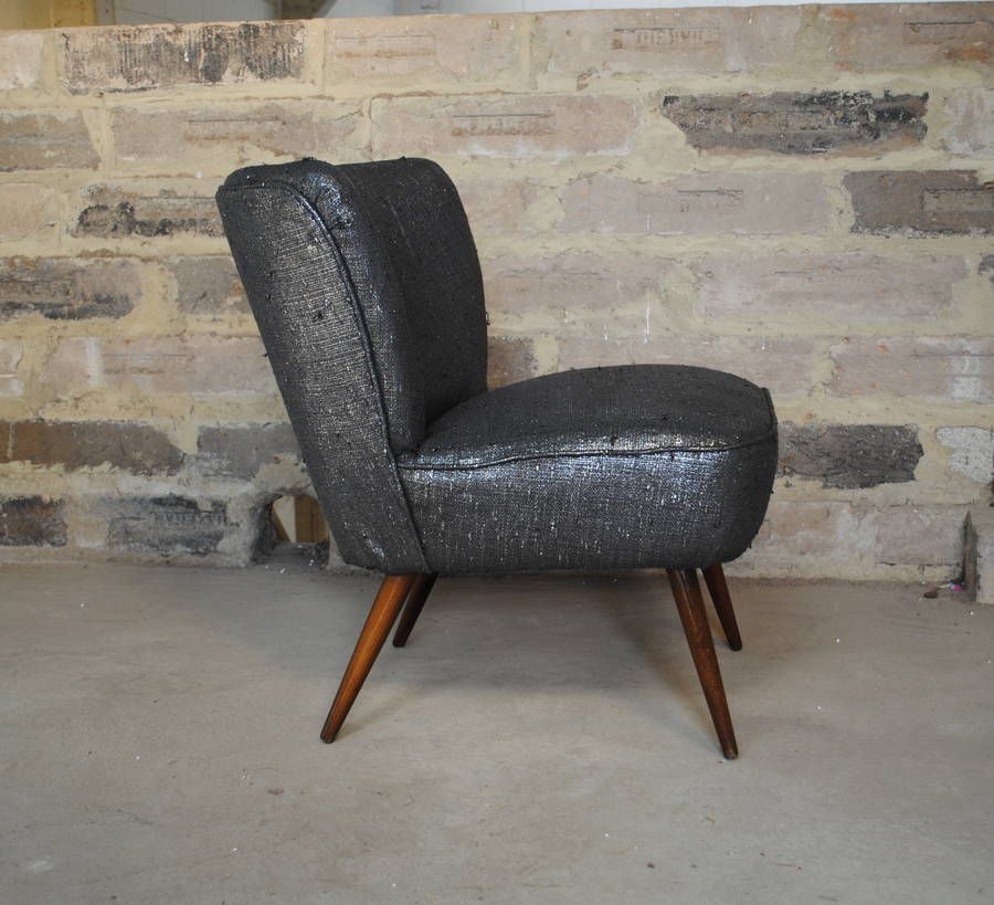 Gun Metal Boucle 1950's Cocktial Chair, Sketch Interiors Sketch Interiors غرفة المعيشة أريكة ومقاعد إسترخاء