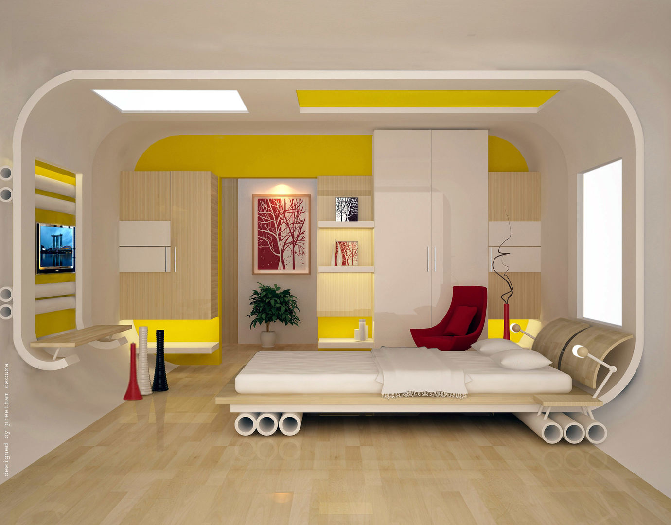 Bedroom design ----Inspired from skating, Preetham Interior Designer Preetham Interior Designer غرفة نوم