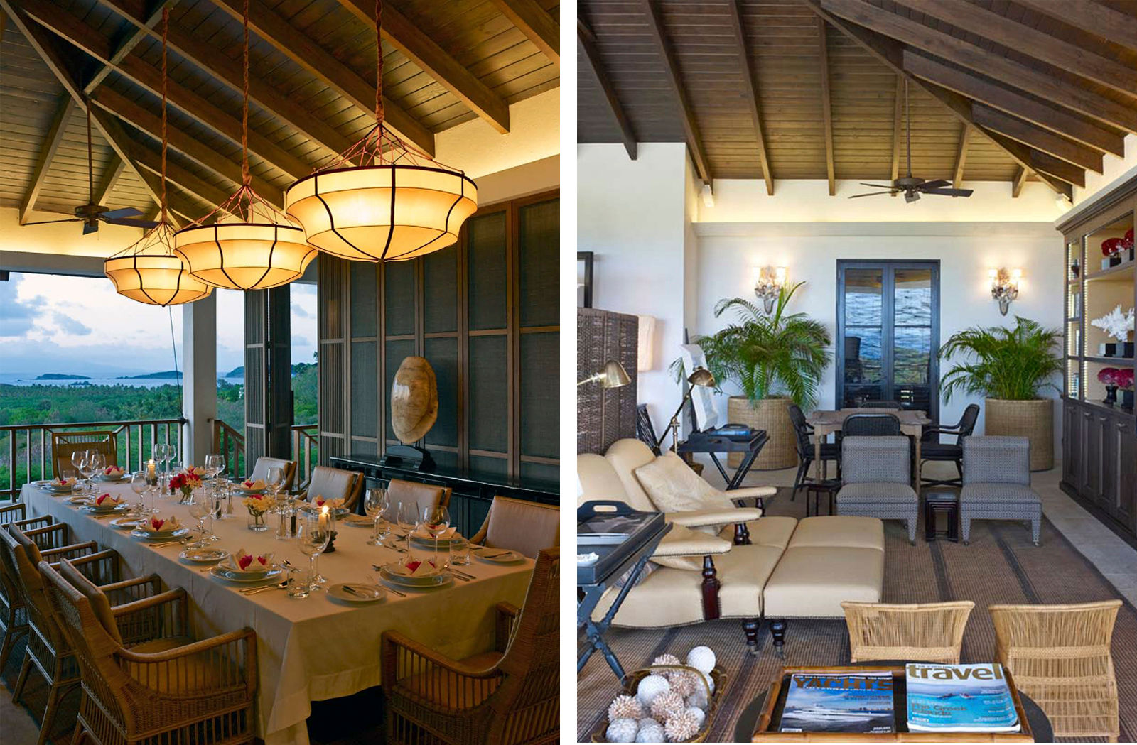 VILLA PRIVATA MUSTIQUE 1, ANG42 ANG42 Tropical style dining room