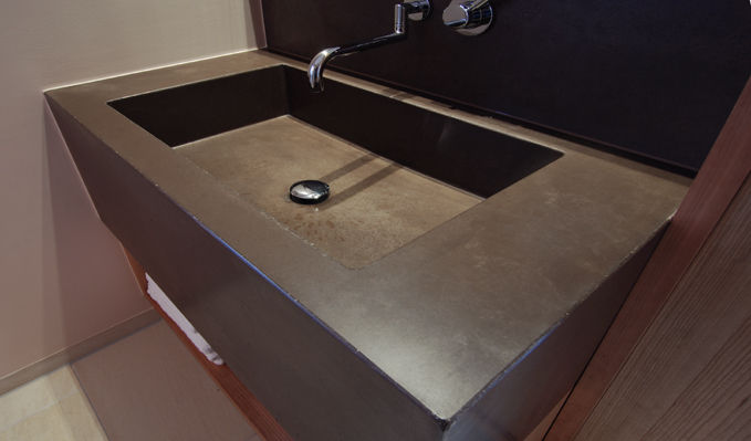 Betonwaschbecken Globulo, material raum form material raum form Kamar Mandi Modern Sinks
