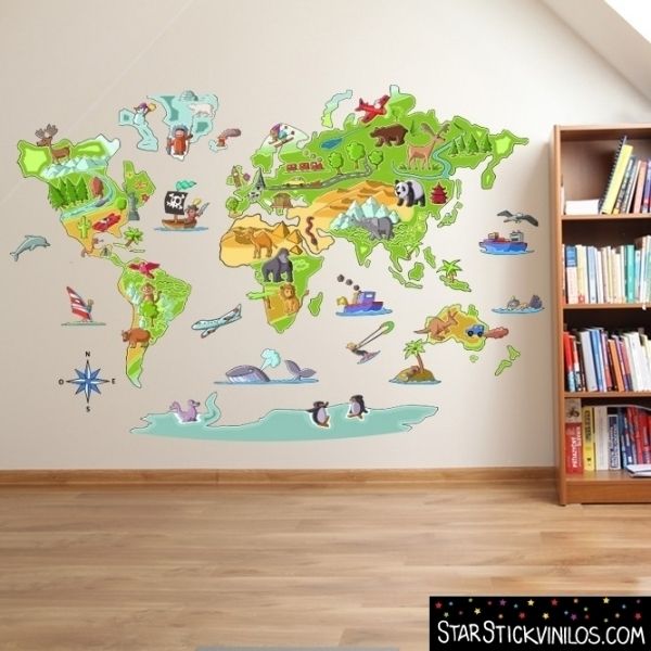 vinilo decorativo mapa mundi homify Dormitorios infantiles de estilo moderno Accesorios y decoración