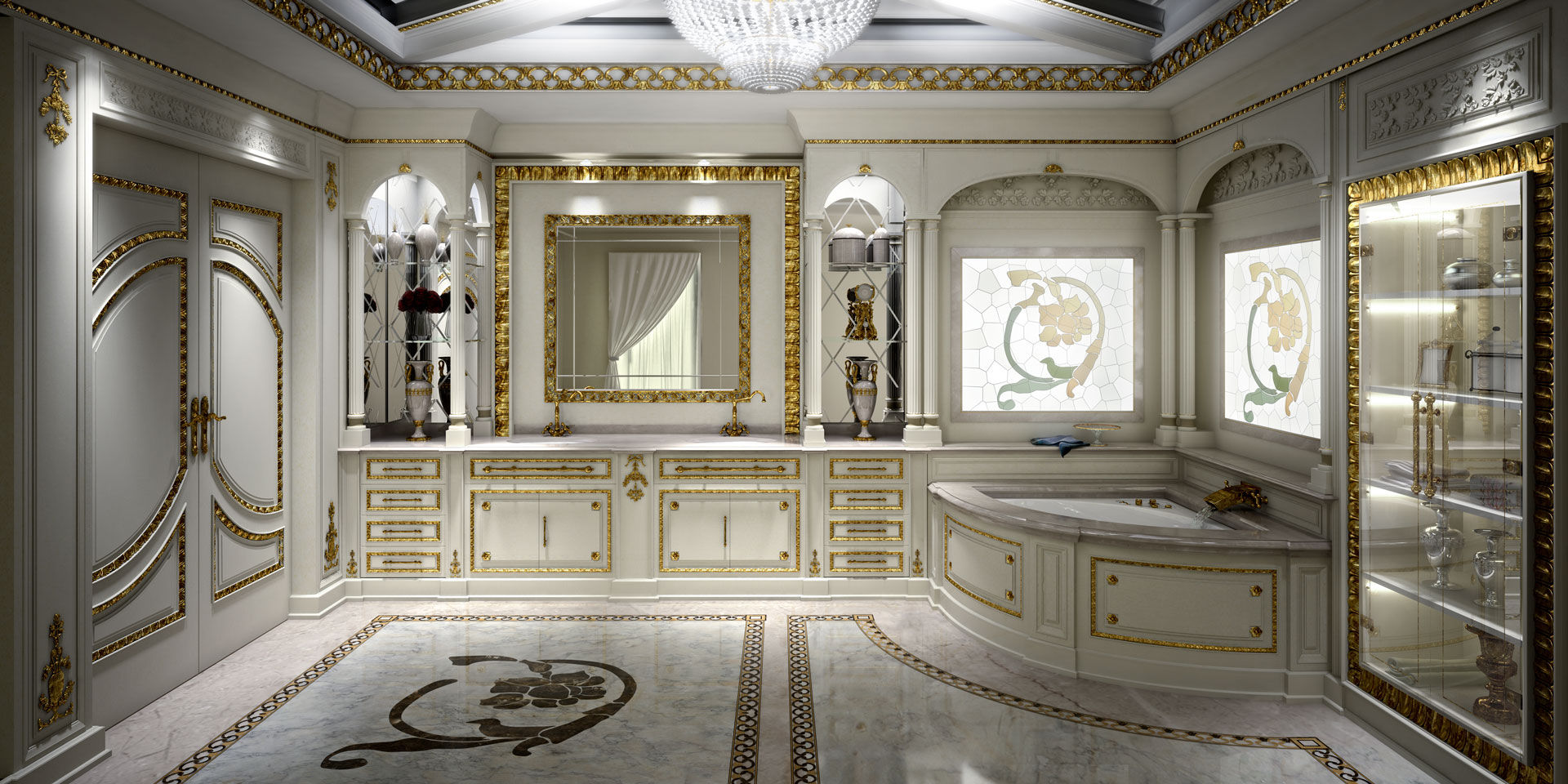 Render Bagno, Studio Montorzi Studio Montorzi Classic style bathroom