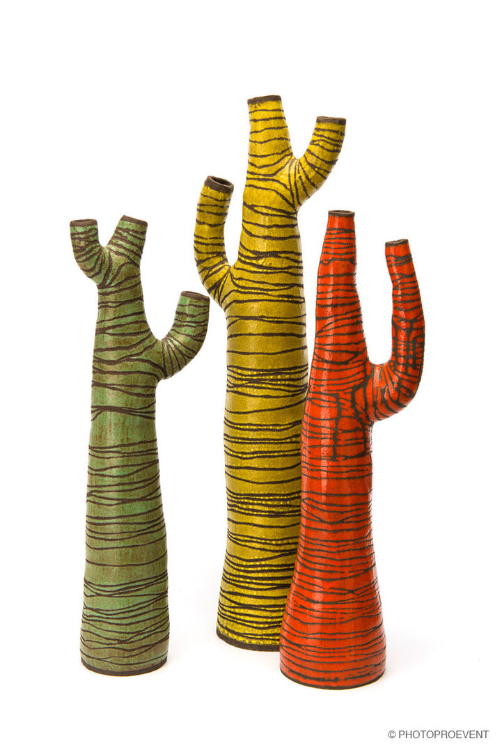 Arbres grès colorés homify Autres espaces Sculptures