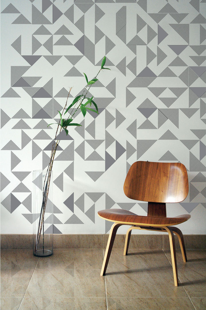 Goldsmith embroidered wallpaper by Custhom the Collection Paredes y pisos de estilo moderno Papel tapiz