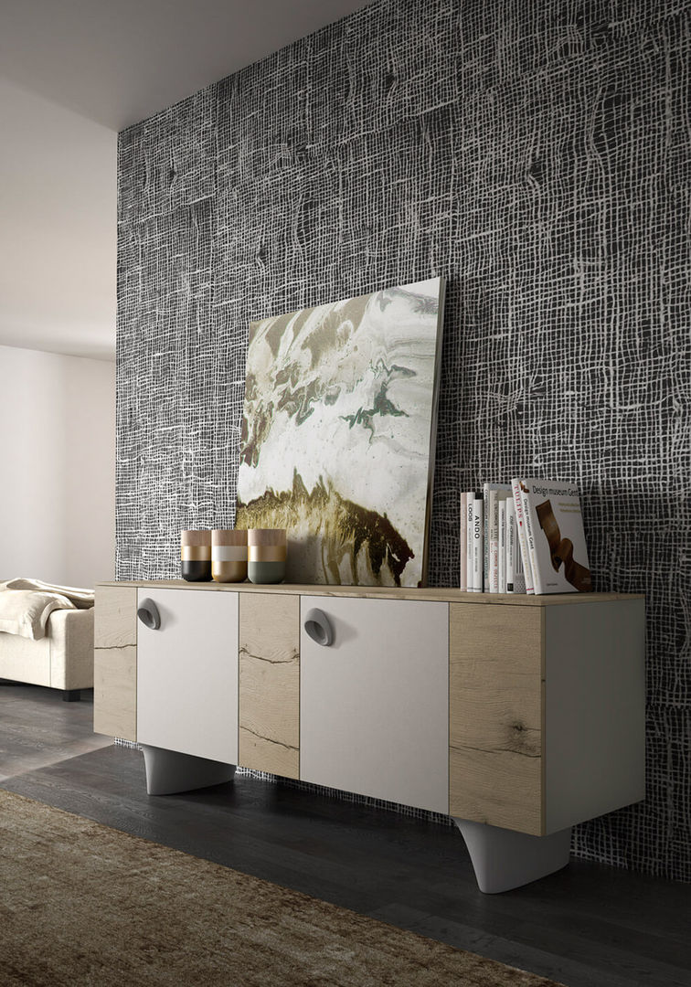Madia Pop Mobilificio San Michele gruppo Homes, Inmateria Inmateria Modern living room Cupboards & sideboards
