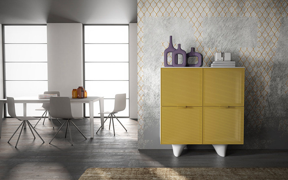 Madia Pop Mobilificio San Michele gruppo Homes, Inmateria Inmateria Modern living room Cupboards & sideboards