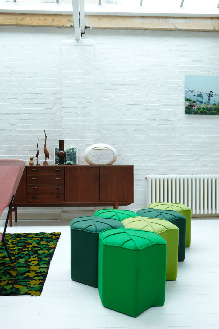 Modular footstools in the shape of a Leaf, design by nico design by nico Woonkamer Krukken, stoelen & zitkussens