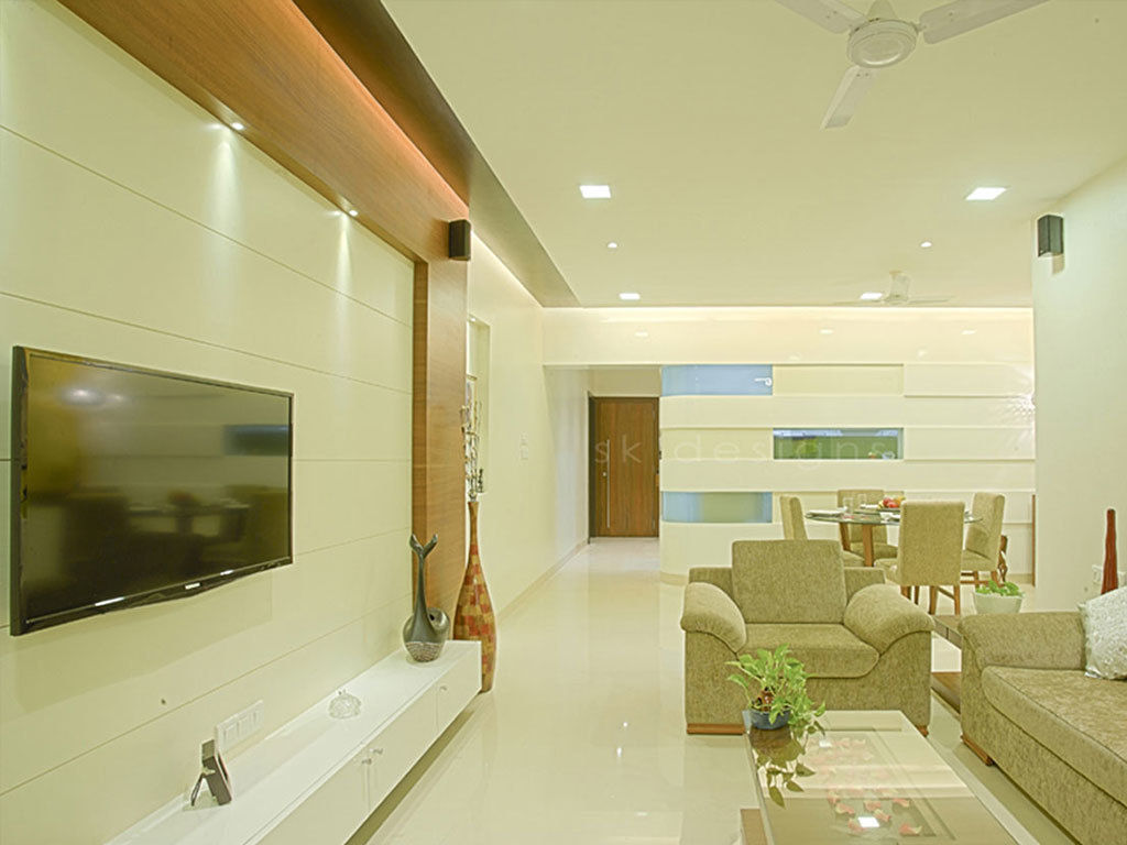 Contemporary residence in Andheri, Mumbai, S K Designs S K Designs ห้องนั่งเล่น