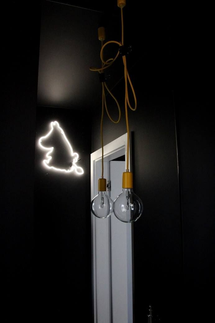 Neony jako integralne oświetlenie łazienek, neonlove neonlove Scandinavian style bathroom Lighting