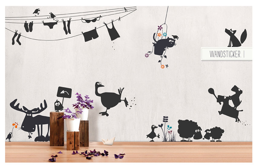 Wandsticker Friedegunde & Co, cats on appletrees cats on appletrees Walls & floors Wall tattoos