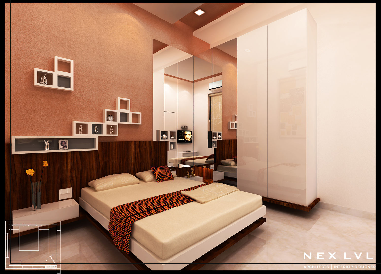 MR. AKHILESH CHAUBE'S RESIDENCE, NEX LVL DESIGNS PVT. LTD. NEX LVL DESIGNS PVT. LTD. Ruangan