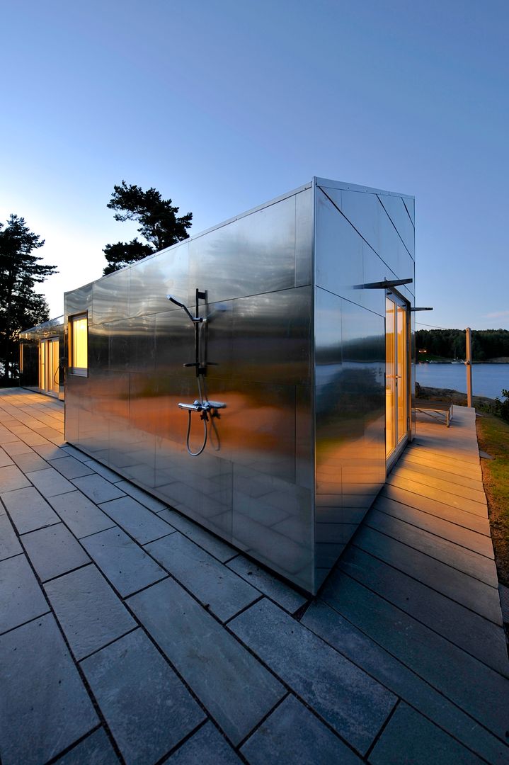 Aluminum Cabin, Jarmund/Vigsnæs AS Arkitekter MNAL Jarmund/Vigsnæs AS Arkitekter MNAL Eklektyczne domy