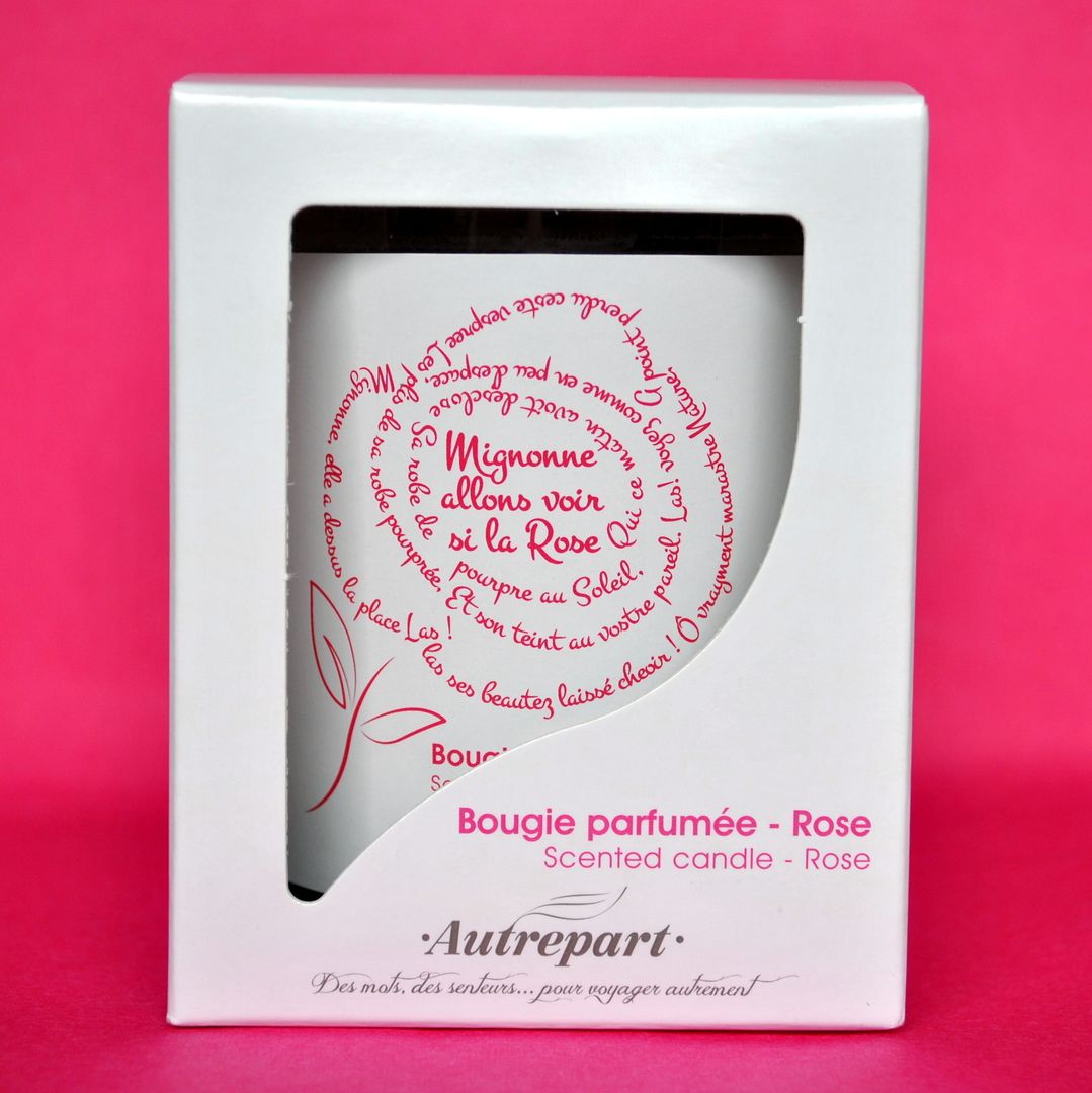 BOUGIE PARFUMEE "MIGNONNE ALLONS VOIR SI LA ROSE", PARFUM ROSE, AUTREPART AUTREPART Casas clássicas Acessórios e Decoração