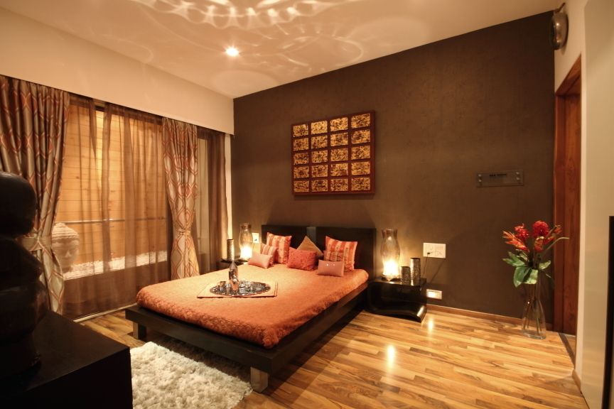 Earthy Brown Master Bedroom Design shahen mistry architects Modern home