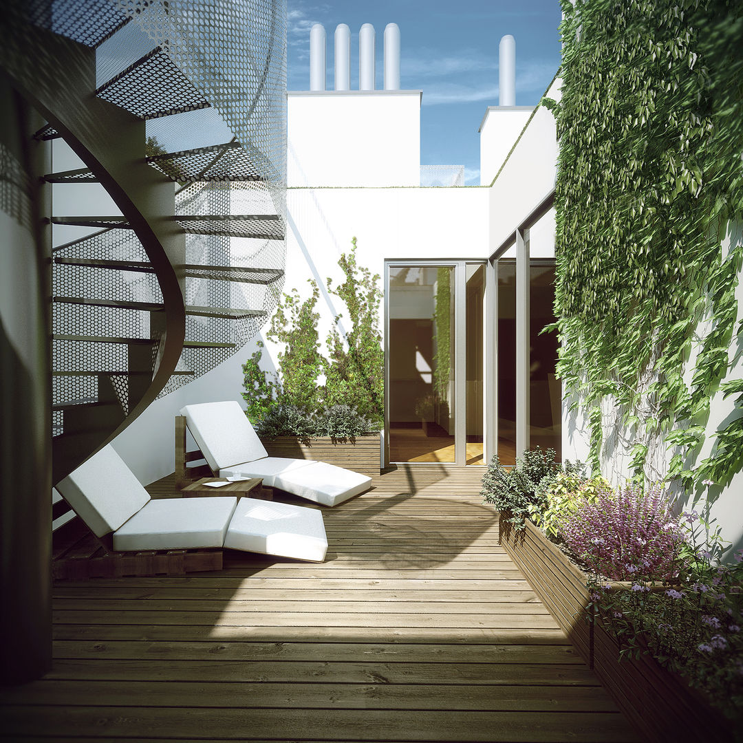 RasumofSKY Gardens, Hofmann Architekten ZT GmbH Hofmann Architekten ZT GmbH モダンデザインの テラス