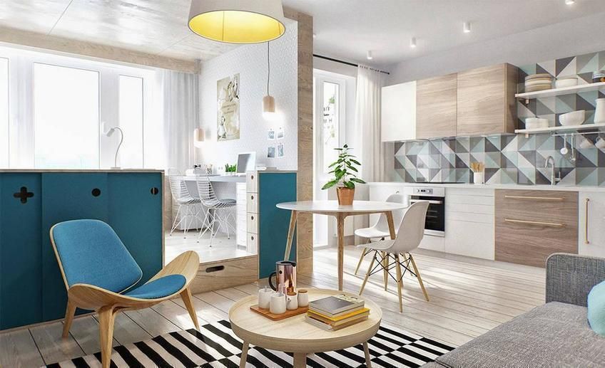 Стильная однушка 40м2 в Москве, IdeasMarket IdeasMarket Kitchen