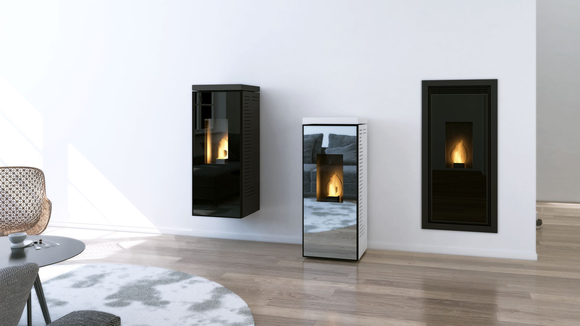 Stufe a pellet Skia Design, MaisonFire MaisonFire غرفة المعيشة Fireplaces & accessories