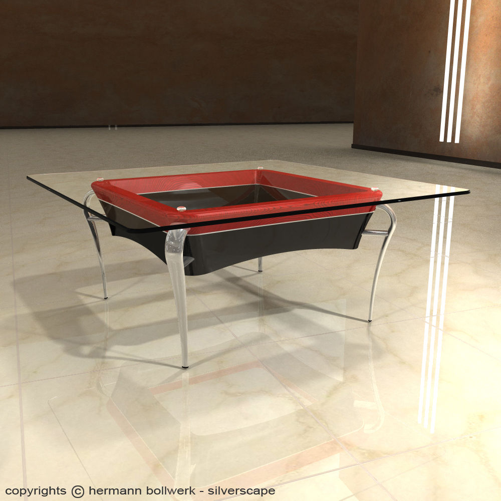 Design da mesa - Ensemble IX Hermann Bollwerk - Silverscape Design Pure Salas de estar modernas Bancadas e bandejas