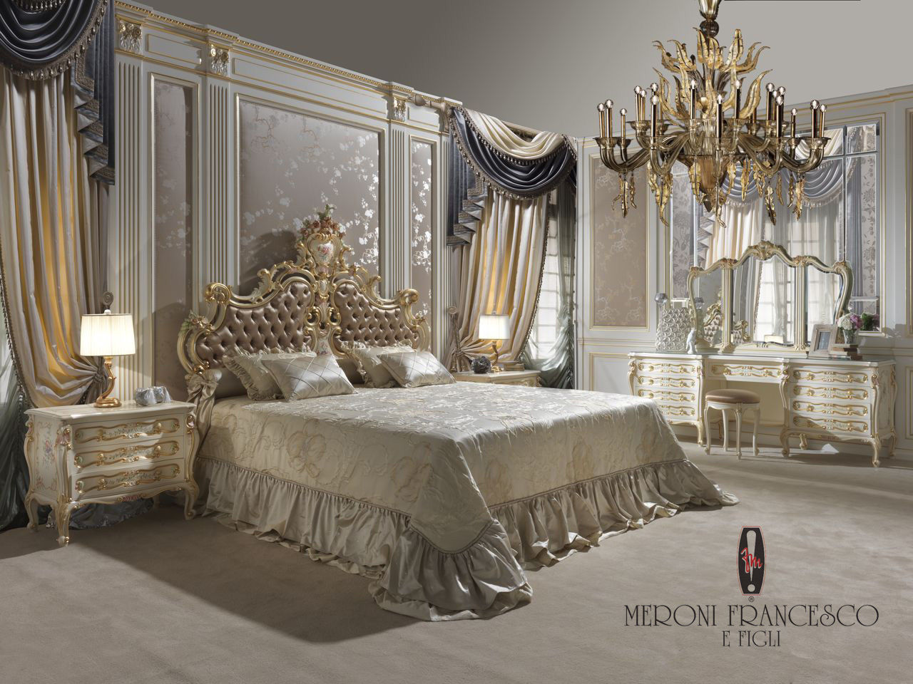 Mod. 950 Versailles Coll.Elisa Meroni Francesco e Figli Classic style bedroom Beds & headboards