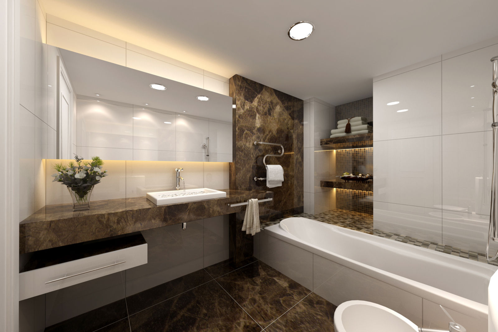 Interior bathroom, Marmi di Carrara Marmi di Carrara 浴室 洗手台