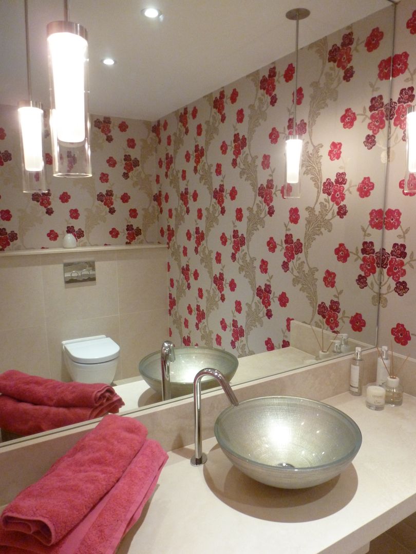 Floral Cloakroom Rachel Angel Design Kamar mandi: Ide desain interior, inspirasi & gambar