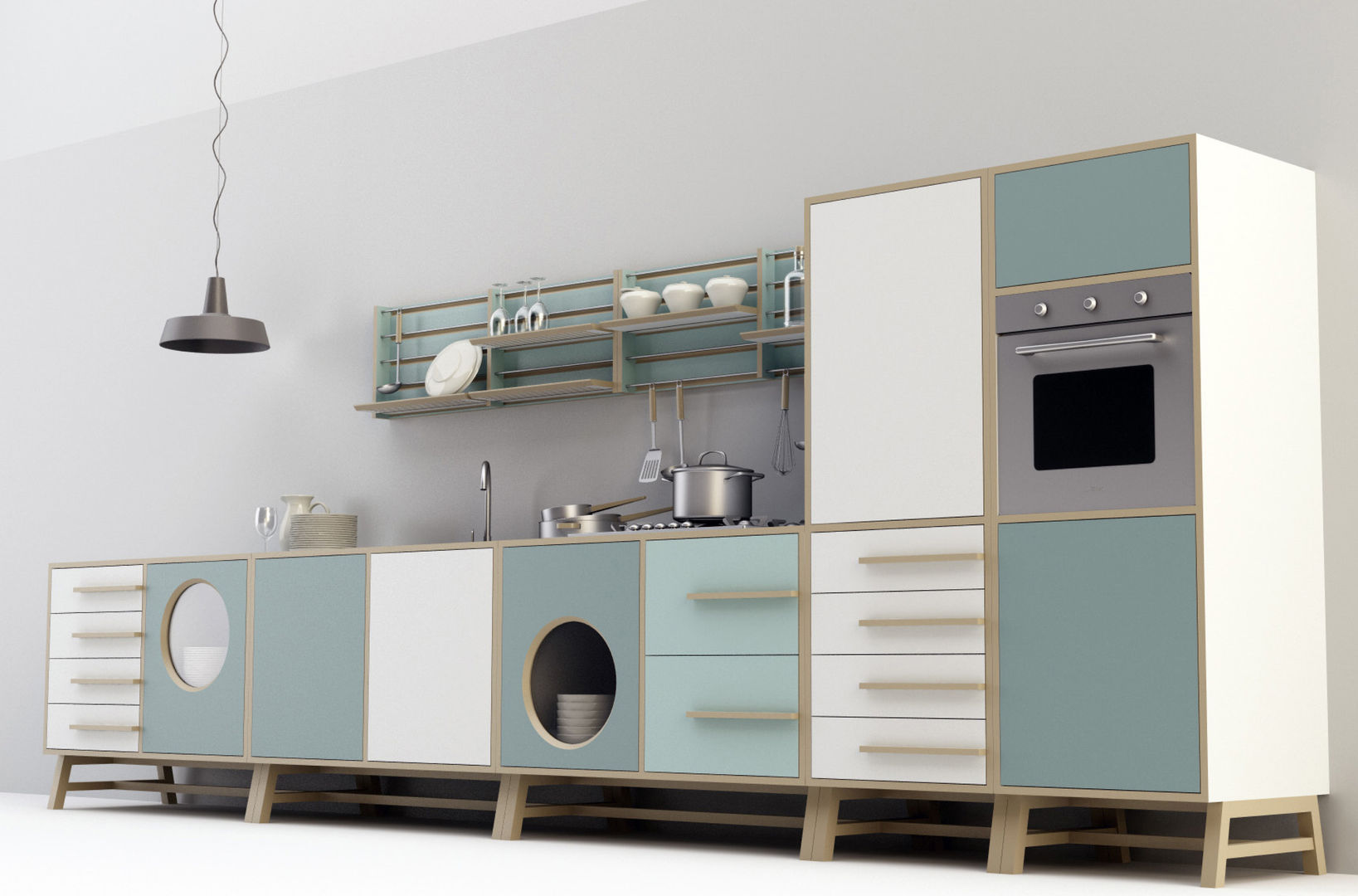 Happy Kitchen_Design Mood Design Mood Cucina in stile industriale Contenitori & Dispense