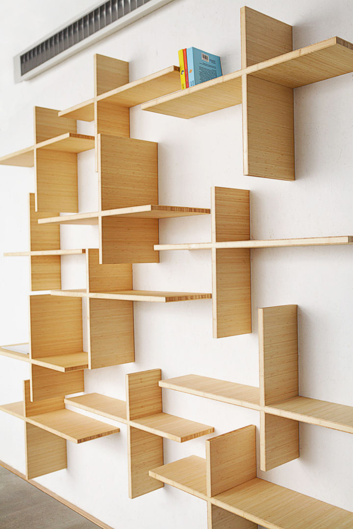 Kabinet, karel karel Phòng khách phong cách tối giản Shelves