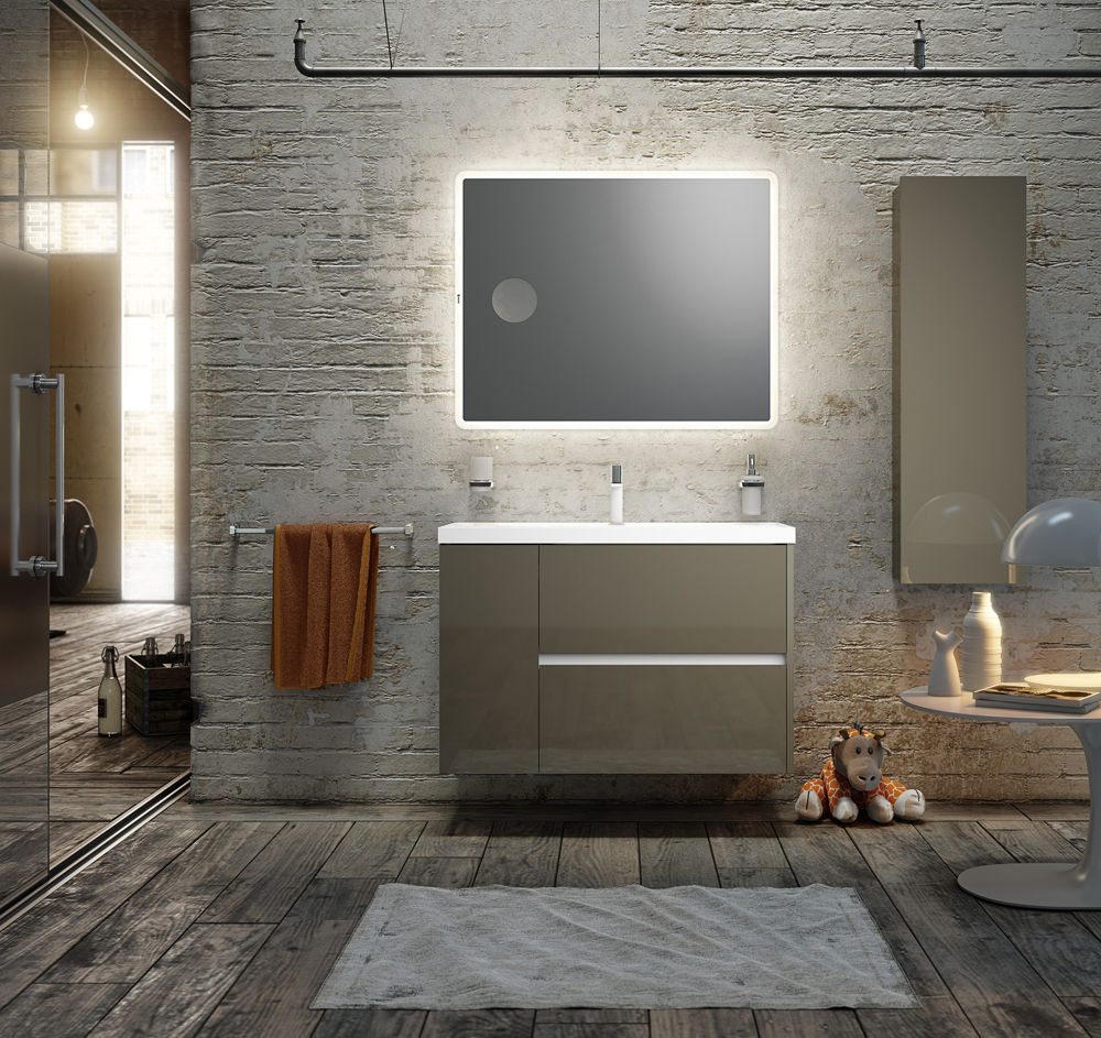 MUEBLE PARA BAÑO LÍNEA CODE, SONIA SONIA インダストリアルスタイルの お風呂 シンク