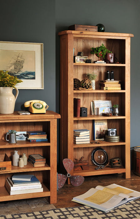 Lyon Oak Large Bookcase 5 Shelves The Cotswold Company ห้องนั่งเล่น ชั้นวางของ