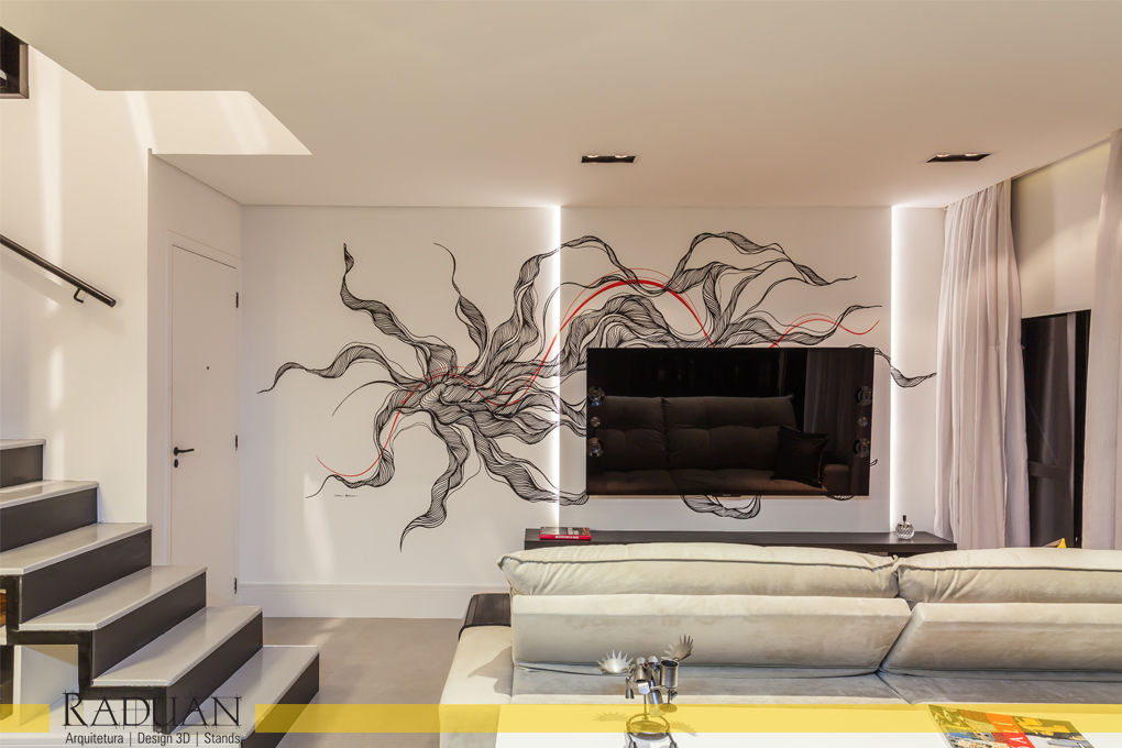 Duplex 80 m² - Vila Madalena, Raduan Arquitetura e Interiores Raduan Arquitetura e Interiores ห้องนั่งเล่น
