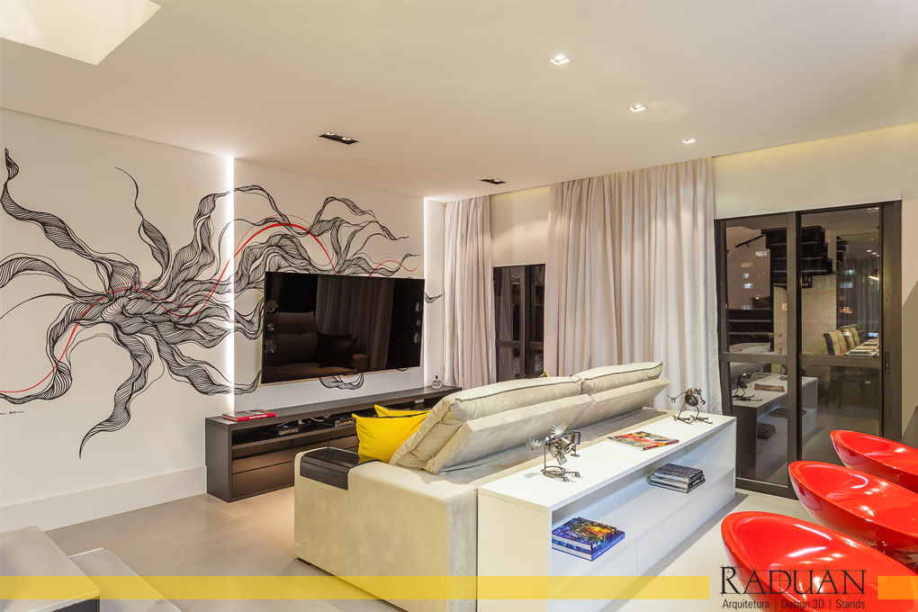 Duplex 80 m² - Vila Madalena, Raduan Arquitetura e Interiores Raduan Arquitetura e Interiores Modern living room