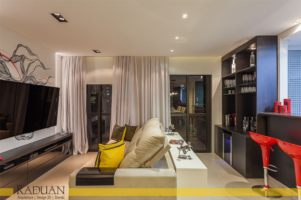 Duplex 80 m² - Vila Madalena, Raduan Arquitetura e Interiores Raduan Arquitetura e Interiores ห้องนั่งเล่น