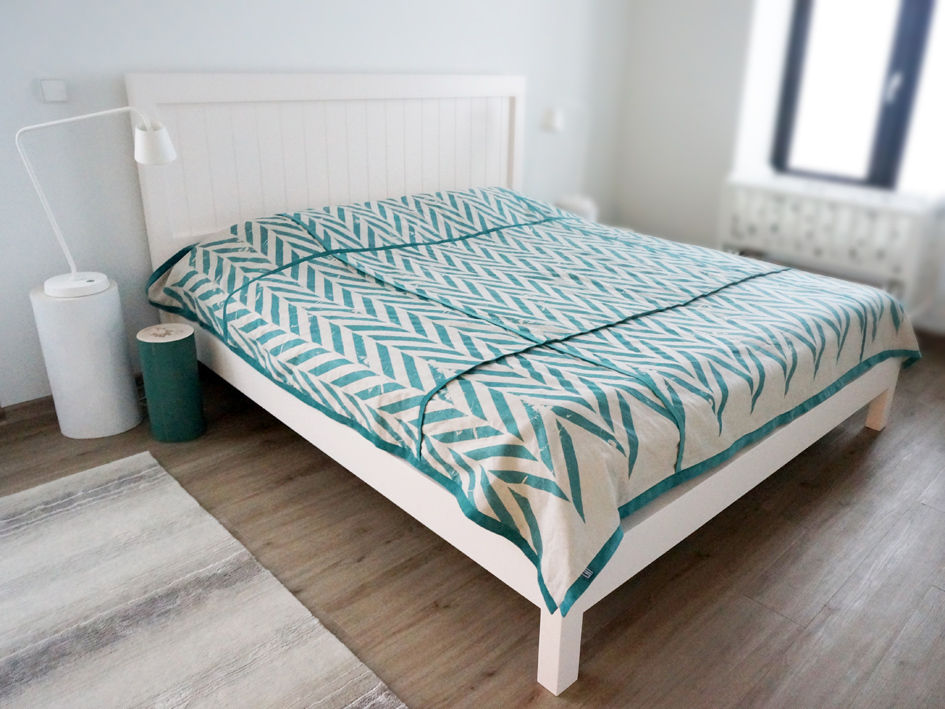 ZIGZAG printed linen bedding by Lovely Home Idea, LOVELY HOME IDEA LOVELY HOME IDEA İskandinav Yatak Odası Tekstil Ürünleri