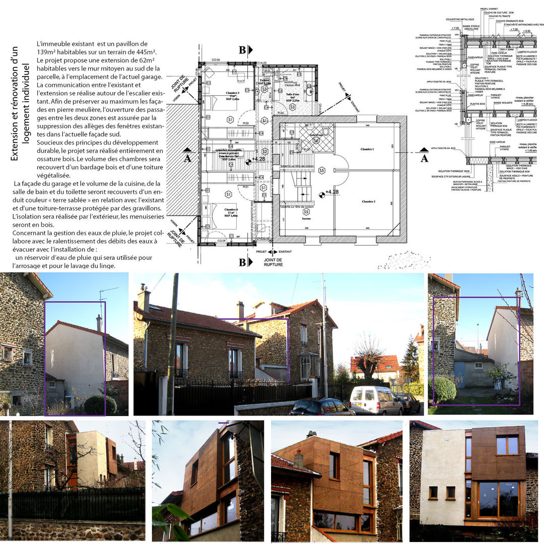 Extension d'une maison individuelle en ossature bois à Villemomble (93), Paula Bianco Paula Bianco