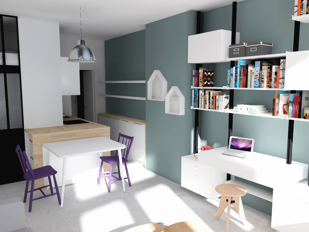 Rénovation studio "place Saint-Paul", AÏDO AÏDO Industrial style living room