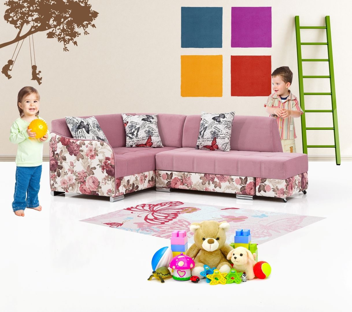 Çocuk odası Köşe koltuğu, iBRDESIGN iBRDESIGN Modern nursery/kids room Beds & cribs