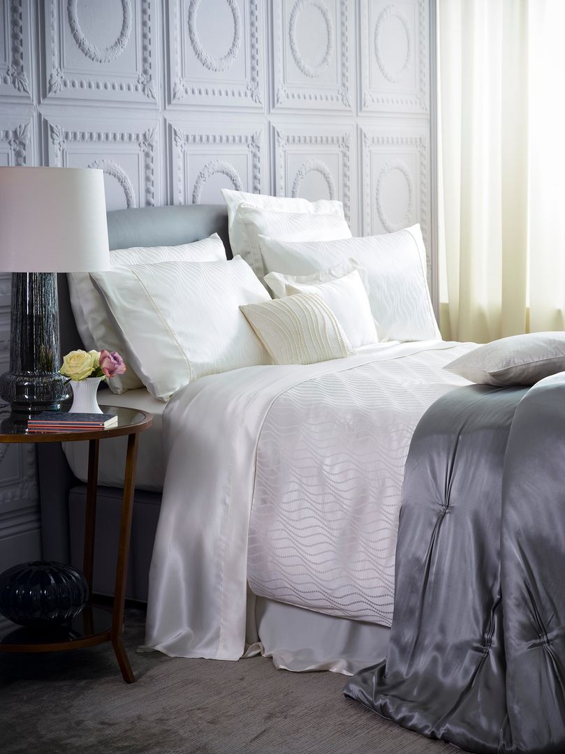 Pearls silk bed linen Gingerlily Quartos clássicos Seda Amarelo Têxteis