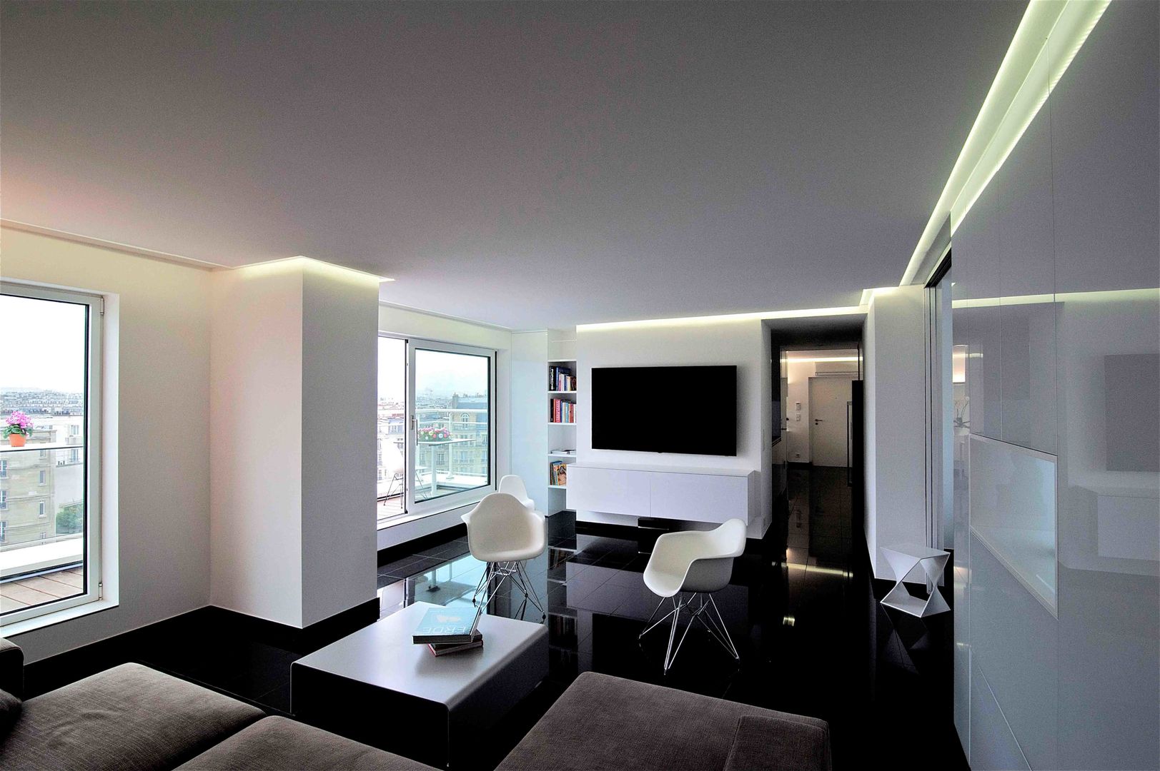 Penthouse in Paris, Architekturbüro Rollmann&Partner Architekturbüro Rollmann&Partner 거실