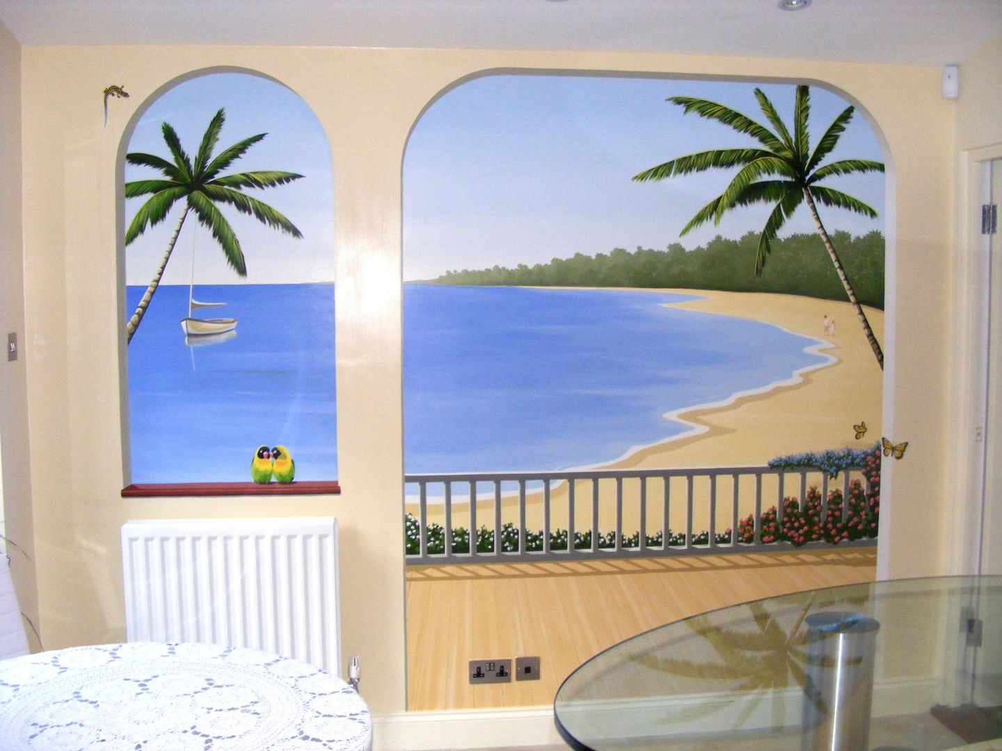 Tropical Paradise Mural Marvellous Murals Paredes y pisos de estilo mediterráneo