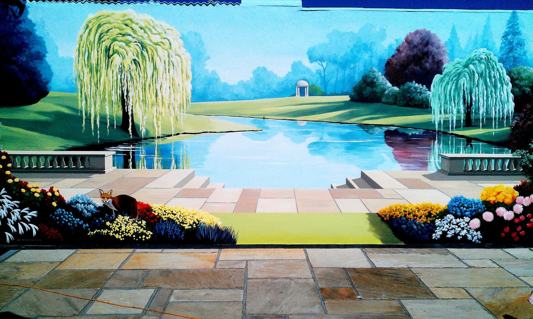 Garden Trompe L'oeil Mural Marvellous Murals Country style walls & floors