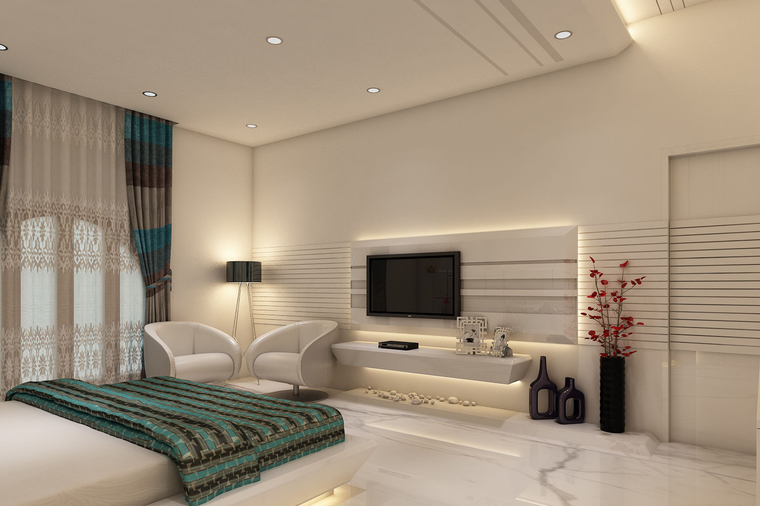 Master Bedroom, K Mewada Interior Designer K Mewada Interior Designer Modern Bedroom