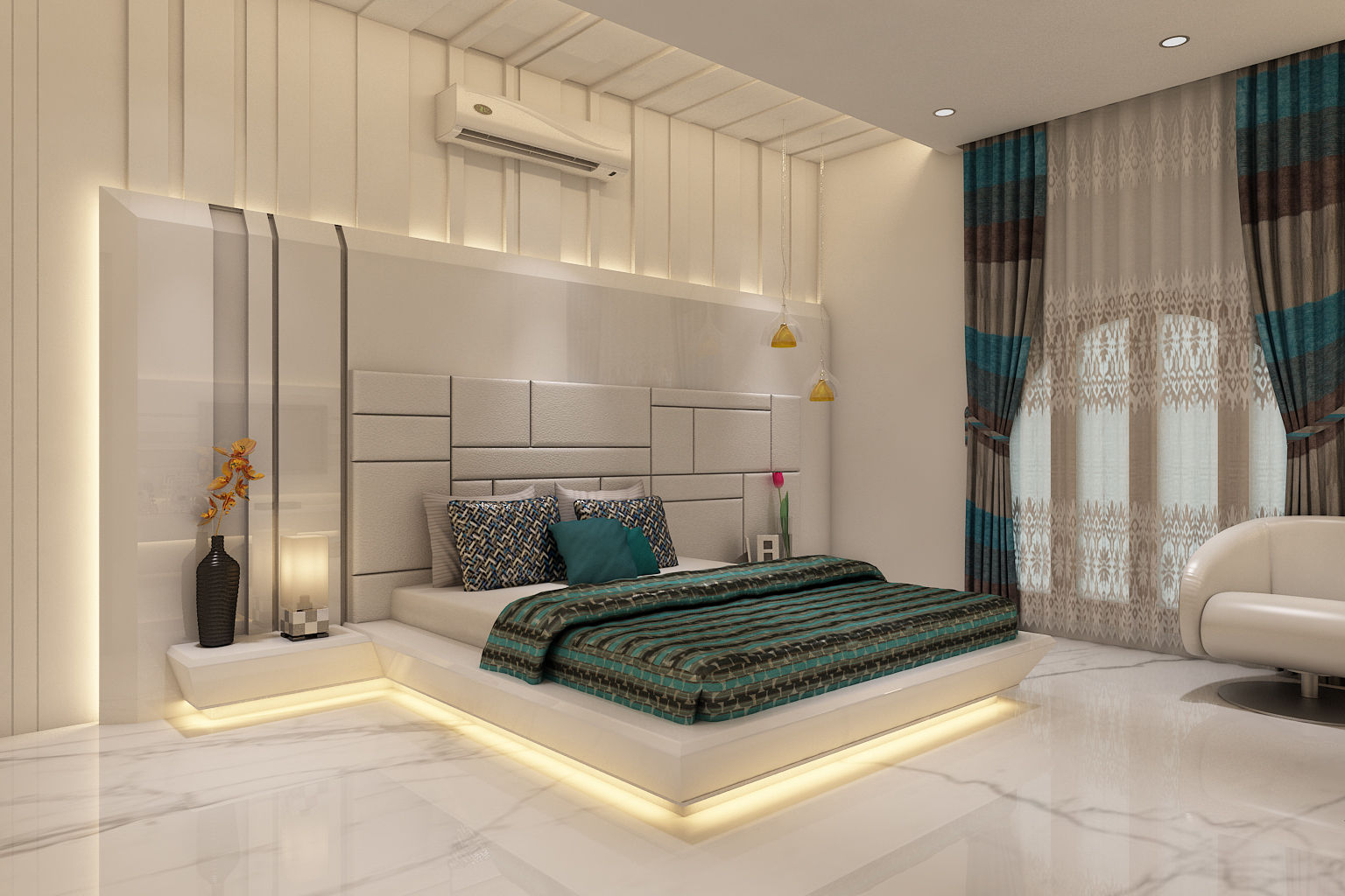 Master Bedroom, K Mewada Interior Designer K Mewada Interior Designer Modern style bedroom