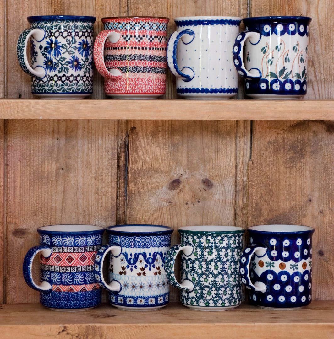 Classic mugs Blue Dot Pottery Ltd カントリーデザインの キッチン 食器＆ガラス製品
